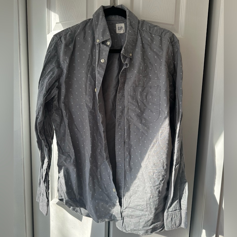 GAP L Size Gray Patterned Shirt